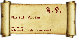 Minich Vivien névjegykártya